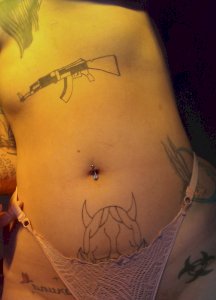 Calcinha salmão renda 