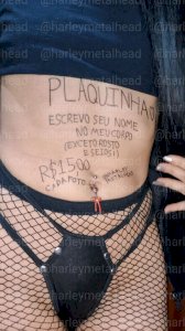 Plaquinha (escrevo seu nome no meu corpo) - valor por foto