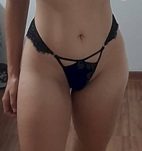 Calcinha Usada Preta de Renda