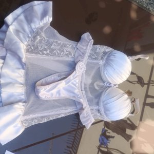 Conjunto lua de mel, com renda