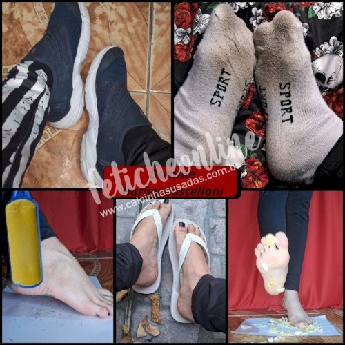 Podolatria / Trampling: Meias, Pelinhas raspadas do pé, comidas amassadas com o pé, Havaianas e Tênis usados por quanto tempo você quiser + conteúdo virtual incluso + frete grátis acima de R$200,00!