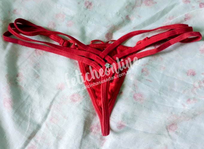 Calcinha fio dental vermelha 