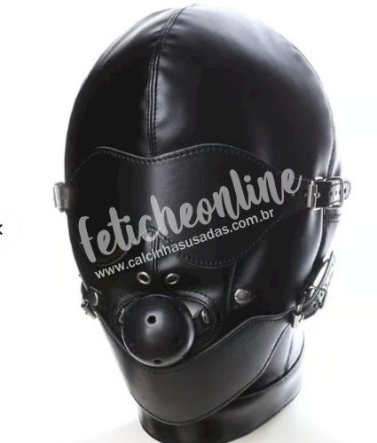 Mascara de Couro com venda e mordaça